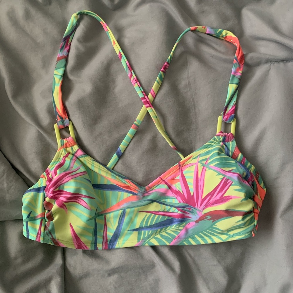 Tropical Green Bikini Top